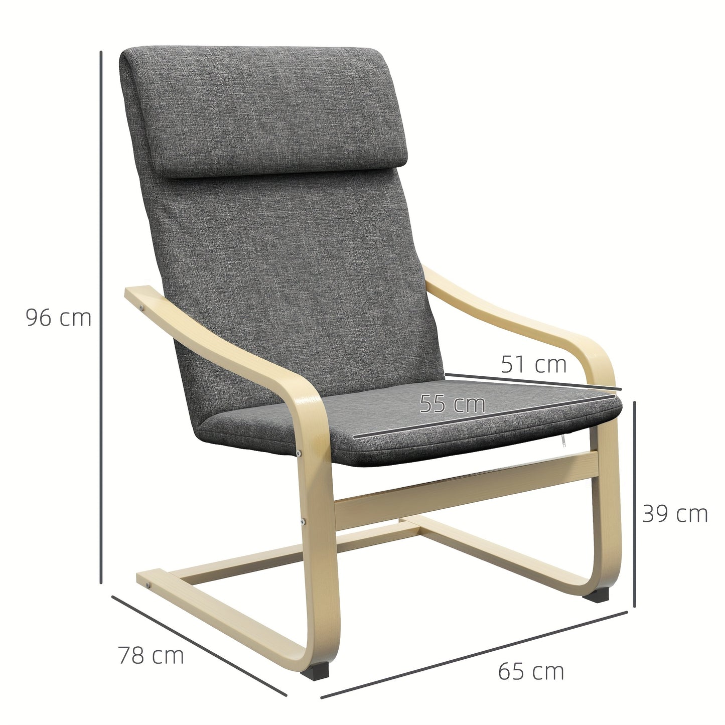 Draaifauteuil – Relaxfauteuil – Lounge Stoel – Leunstoel – Eetkamerstoel – Donkergrijs Linnenlook – Comfortabel Met Kussen – Stevig Met Metalen Frame