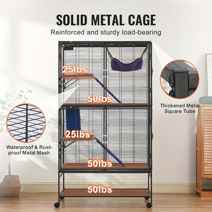 Dierkooi – Kleindierkooi – Kooien – Kleine Huisdieren Kooi – Fret Kooi – 164 cm Hoog – Metalen Constructie Met Wielen