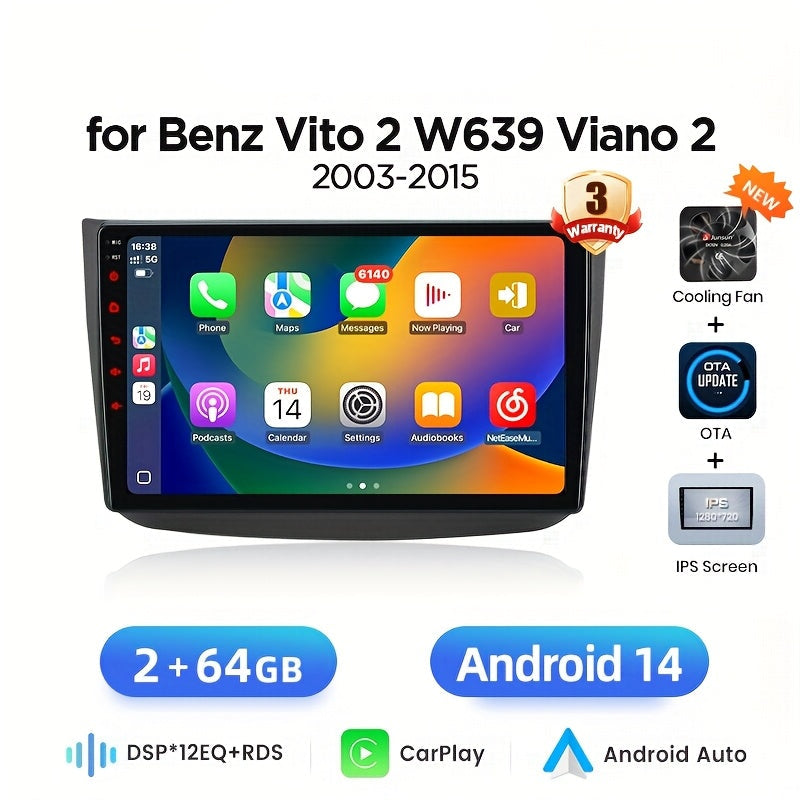 Android Autoradio – Multimedia Speler – 2DIN Radio – Touchscreen Scherm – Draadloos CarPlay & Android Auto – 9 Inch IPS HD – GPS Navigatie & Bluetooth