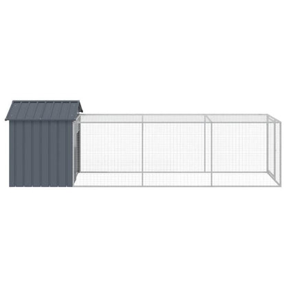 Kippenhok – Kippenren – Pluimveehok – Buitenhok – Dierenhok – Antraciet – 117x405x123 cm – Gegalvaniseerd Staal – Ruime Loopruimte – Duurzaam & Weerbestendig