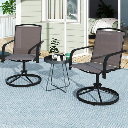 Draaibare Schommelstoel – Tuinstoel – Balkonstoel – Verandastoel – Relaxstoel – Set Van 2 – 360° Draaibaar – Hoog Rugleuningontwerp