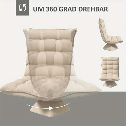 Relaxing reading chair, swivel, linen look, 62cm x 70cm x 95cm, beige, Cozy Armchair, Home Library Chair, Classic Design, Modern Classic, Quality Upholstery, Durable Construction, Reclining Chair, Lounge Chair, Small Space Li