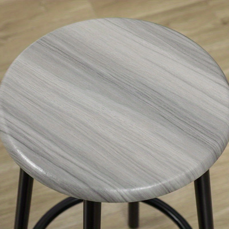 Bar Meubelset – Barmeubilair – Barkrukken – Tafel En Stoelen – Bistro Set – Modern Design – Zwart Metalen Frame – Houtlook Tafelblad – Duurzaam En Makkelijk Schoon Te Maken