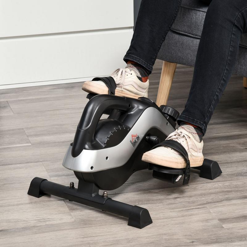 Mini Home Gym Pedal Trainer with Anti-Slip Mat & Adjustable Resistance - Heavy-Duty Iron Construction, Sturdy Base & Non-Slip Flooring - Compact Space-Saving for leg Trainer, Arm/Full-Body Workout Equipment - Ideal for Home G