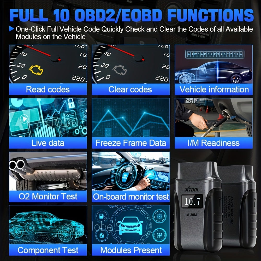 OBD2 Uitleeskabel – OBD2 Scanner – Autodiagnose Tool – Diagnose Scanner – Uitleesadapter – Draadloos Bluetooth – Volledige Systemen Diagnostiek – 23+ Resetfuncties