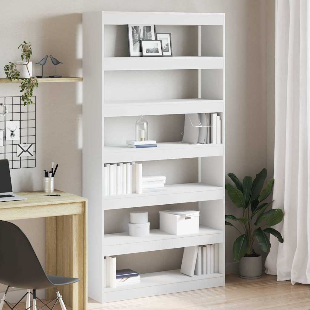Boekenplank – Wandplank – Boekenrek – Wandrek – Opbergplank – 6 Niveau’s – Hout Wit – Inclusief Bevestigingsmateriaal