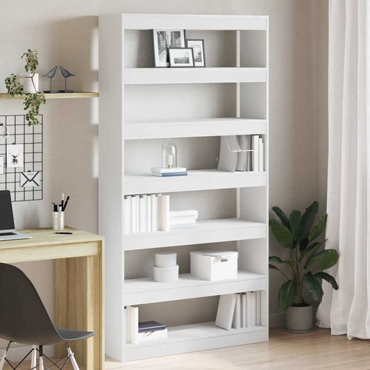 Boekenplank – Wandplank – Boekenrek – Wandrek – Opbergplank – 6 Niveau’s – Hout Wit – Inclusief Bevestigingsmateriaal