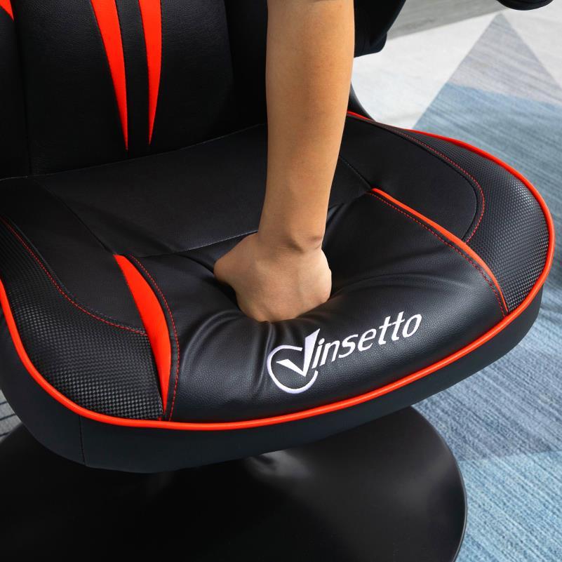 Gamingstoel – Gamestoel – Gaming Chair – Game Stoel – Bureaustoel – Verstelbare Hoogte – Kunstleer Polyester – Draaibaar Met Wieltjes – Ergonomisch Design – Zwart/Rood