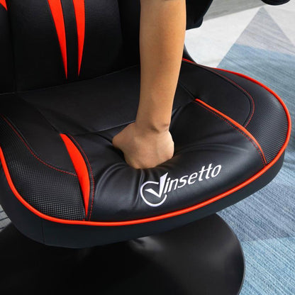 Gamingstoel – Gamestoel – Gaming Chair – Game Stoel – Bureaustoel – Verstelbare Hoogte – Kunstleer Polyester – Draaibaar Met Wieltjes – Ergonomisch Design – Zwart/Rood