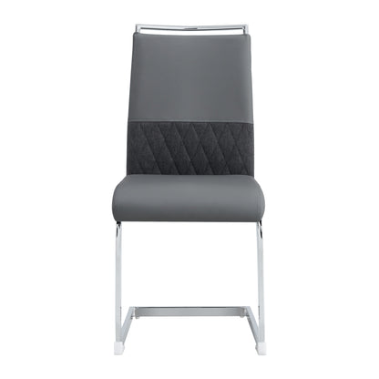 Moderne Eetkamerstoelen – Eetkamerstoelen Set – Stoelen Keuken – Stoelen Met Hoge Rugleuning – PU Kunstleer Linnen Bekleding – Hoog Comfort – Stevige Metalen Poot