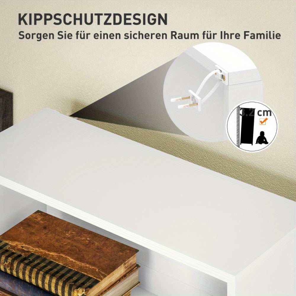 Boekenplank – Boekenkast – Opbergkast – Displayrek – Vrijstaande Kast – 5-laags – Wit – Draagkracht 60 kg – Compact & Duurzaam