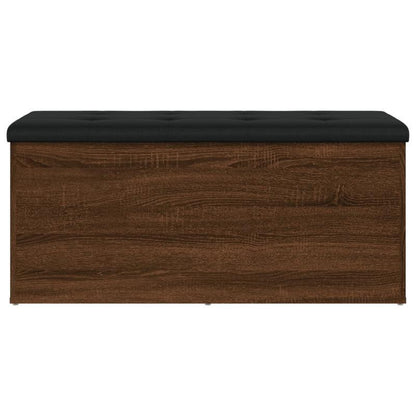 Opbergbank – Opbergkist – Schoenenbank – Zitbank – Bankje – Gemaakt Van Behandeld Hout – Afmeting 102x42x45 Cm Bruin Eik