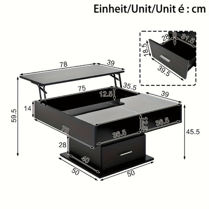 Salontafel – Koffietafel – Bijzettafel – Woonkamertafel – Tafel – Verstelbaar Hoogte – Uitbreidbare Opbergruimte – Duurzaam Bamboe – Handmatig Lift-Top Mechanisme