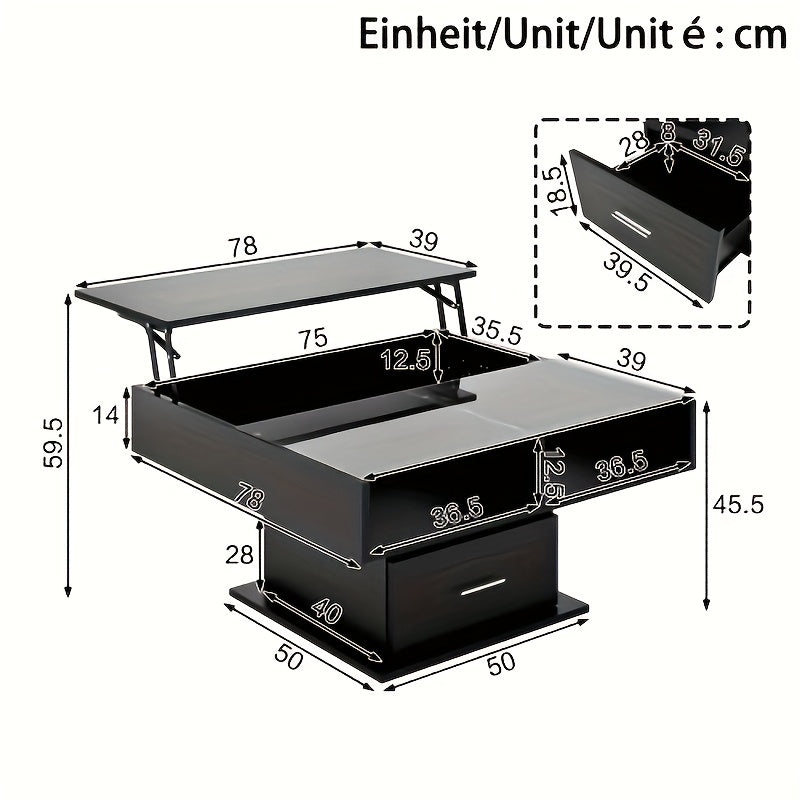 Salontafel – Koffietafel – Bijzettafel – Woonkamertafel – Middentafel – Verstelbare Hoogte – Bamboe Met Opbergruimte