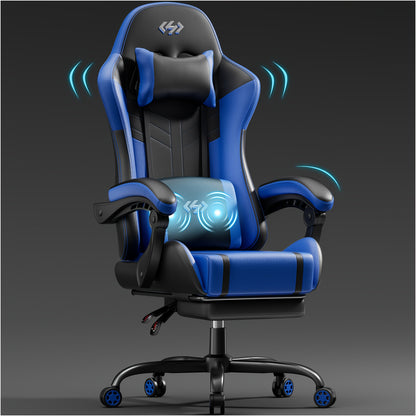 Gamingstoel – Gamestoel – Gaming Chair – Bureaustoel – Game Stoel – Ergonomisch Design – Verstelbare Rugleuning & Voetensteun – PU Kunstleer – Hoog Draaggewicht 150 kg