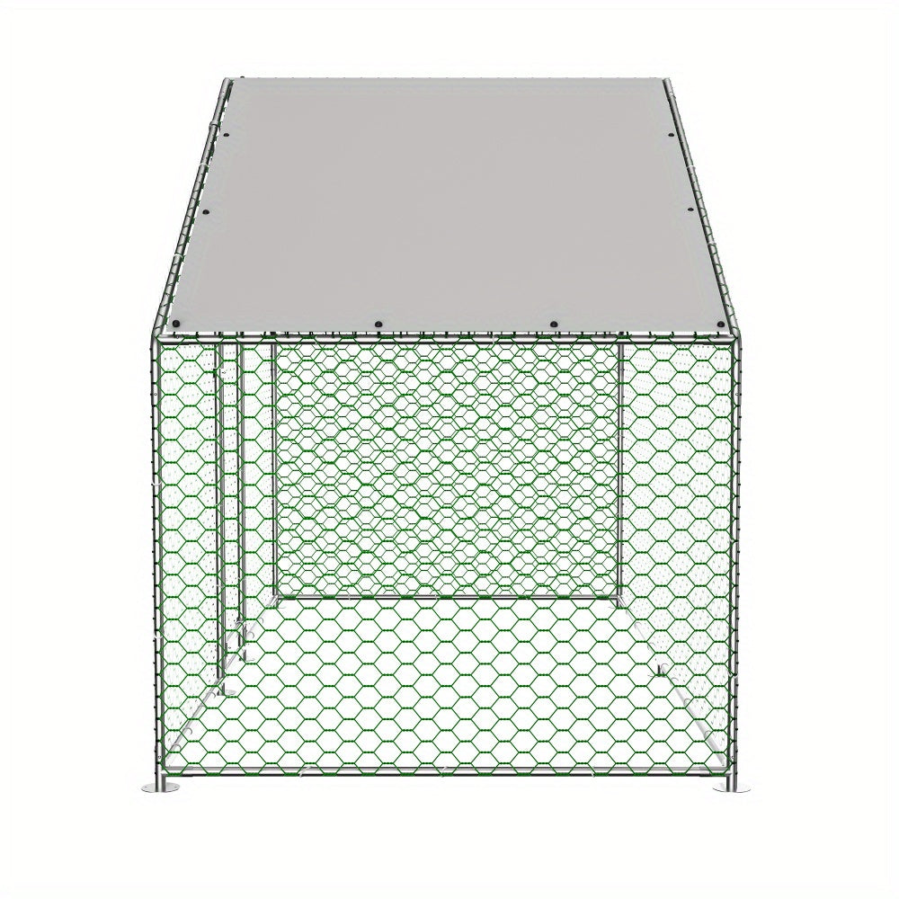 Kippenhok – Kippenren – Dierenren – Buitenhok – Kippenverblijf – Metaal – 3x1,5x2 m – Veiligheidsslot – Waterafstotend PE-doek