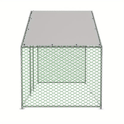 Kippenhok – Kippenren – Dierenren – Buitenhok – Kippenverblijf – Metaal – 3x1,5x2 m – Veiligheidsslot – Waterafstotend PE-doek