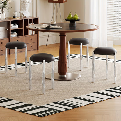 Barkrukken – Krukken – Barstoelen – Eetkamerstoelen – Stoelen – Set Van 4 – Stapelbaar – Zachte Gevoerde Zitting – Ruimtebesparend – Zwart – Zonder Armleuningen