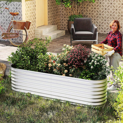 Verhoogde Plantenbak – Moestuinbak – Tuinbak – Kruidenbak – Bloembak – Ovaal 300x60x60 cm – Warmverzinkt Staal – Roestvrij Met Fijn Gaas