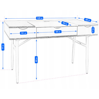 Computerbureau – Werktafel – Bureau – Schrijftafel – Studieplek – Ruim Werkblad – Steviele Stalen Poten