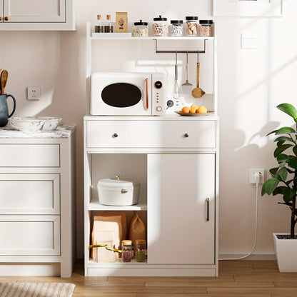 Keukenkast – Opbergkast – Buffetkast – Keukenmeubel – Keukenonderkast – Verstelbare Planken – Kras- en Slijtvast Kunststof – Modern Wit – 70x40x134 cm