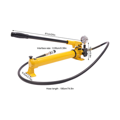 Hydraulische Handpomp – Handmatige Pomp – Hydraulische Pers – Oliepomp – Drukpomp – Hoge Druk Tot 700 Bar – Compact & Draagbaar – Gele Uitvoering