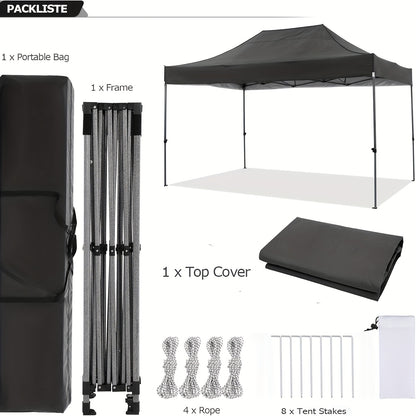 Partytent – Tuinpaviljoen – Easy Up Tent – Vouwtent – Overkapping – 3x4,5 m – 4 Afneembare Zijpanelen – Waterafstotend Frame