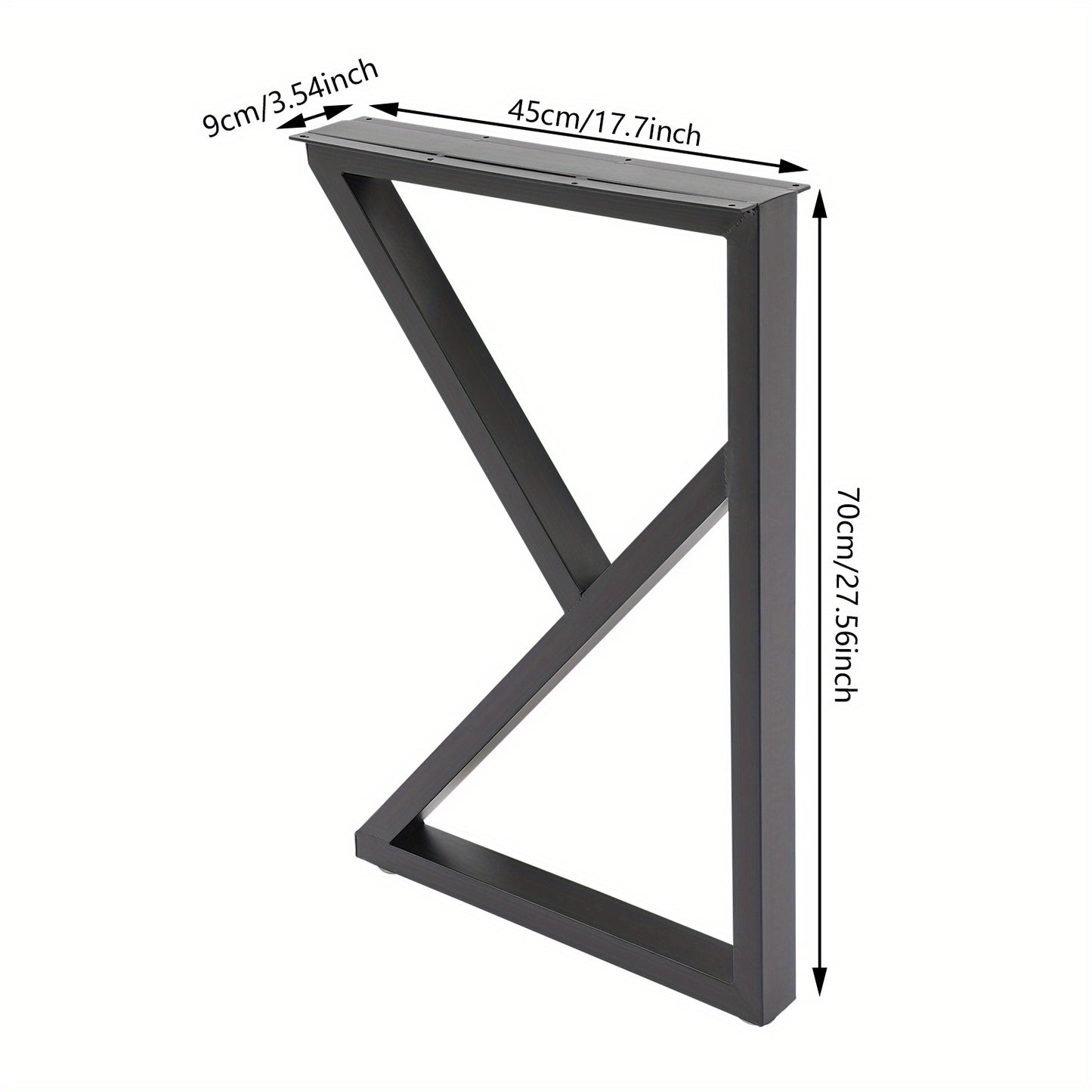 Tafelpoten – Meubelpoten – Tafelpoot Onderstel – Bureaupoten – Zwarte Metalen Poten – Industrieel Design – K-Vorm – 71 cm Hoog – Draagvermogen 200 kg