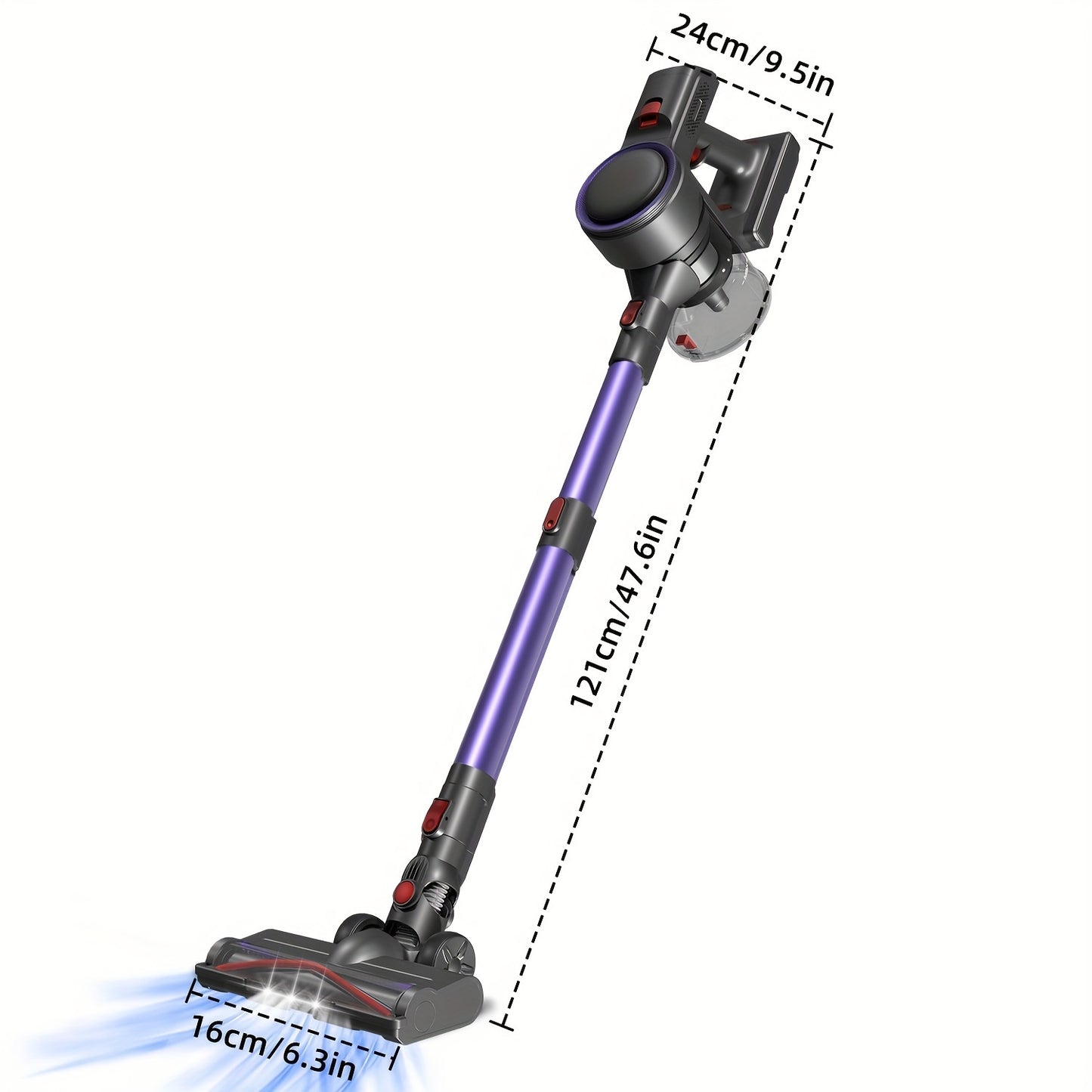 Authmic Cordless Vacuum With Touchscreen Display And Anti-Tangle Brush, Up To 55 Minutes Runtime, Suitable For Carpets, Hard Floors, And Pet Hair.