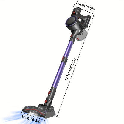 Authmic Cordless Vacuum With Touchscreen Display And Anti-Tangle Brush, Up To 55 Minutes Runtime, Suitable For Carpets, Hard Floors, And Pet Hair.