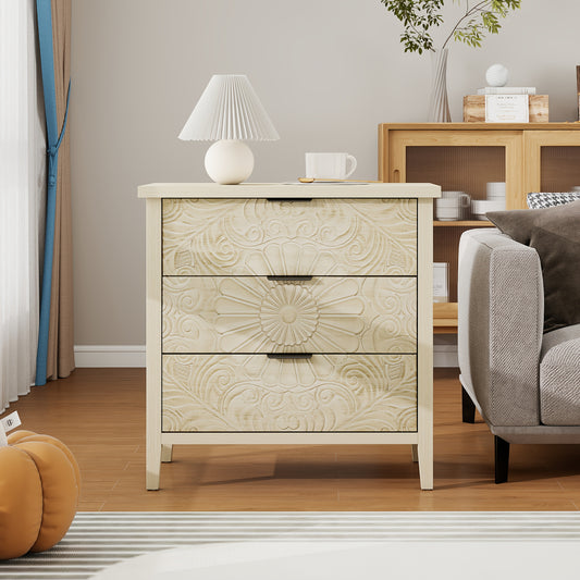 Ladeblok – Ladekast – Opbergkast – Ladeblok Bureau – Ladekast Met 3 Lades – Natuurlijke Houtlook Met Reliëf – Verwisselbare Fronten