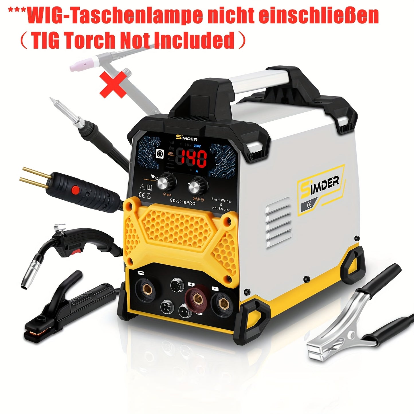Lasapparaat – Lasmachine – Mig Lasser – Tig Lasser – Kunststof Lasser – 5-in-1 Multifunctioneel – Snel Opwarmend Tot 600°C