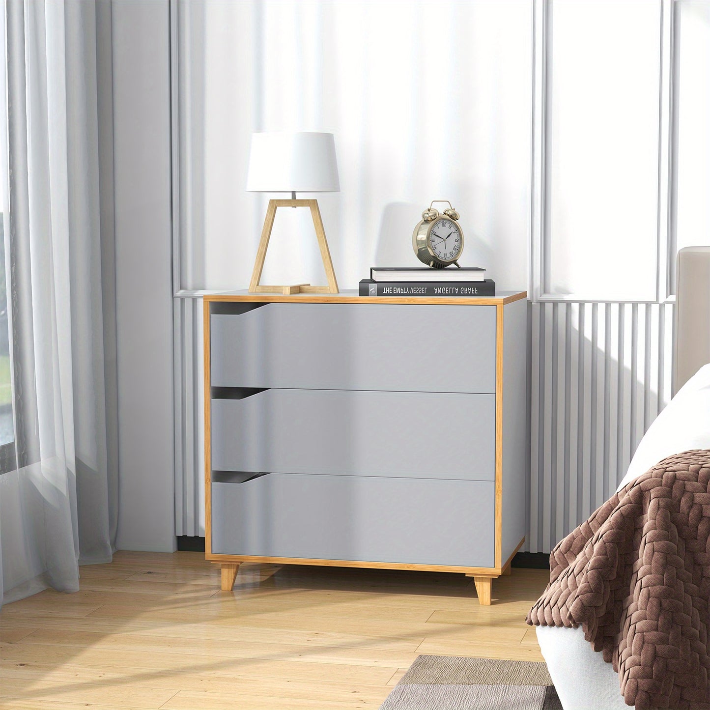 Ladekast – Ladenkast – Opbergkast – Commode – Dressoir – Compact 3 Lades – Anti-Kantel Ontwerp & Rubberen Pootjes