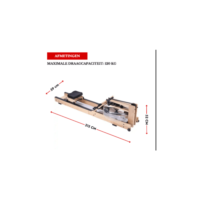 Foldable Wooden Rowing Machine with Water Resistance – Durable, Compact And Adjustable Intensity