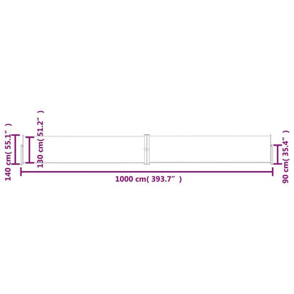 Uitschuifbaar Windscherm – Windscherm Balkon – Tuinscherm – Buitenbescherming – 140 Cm Hoog – Automatisch Oprolmechanisme - Bruin