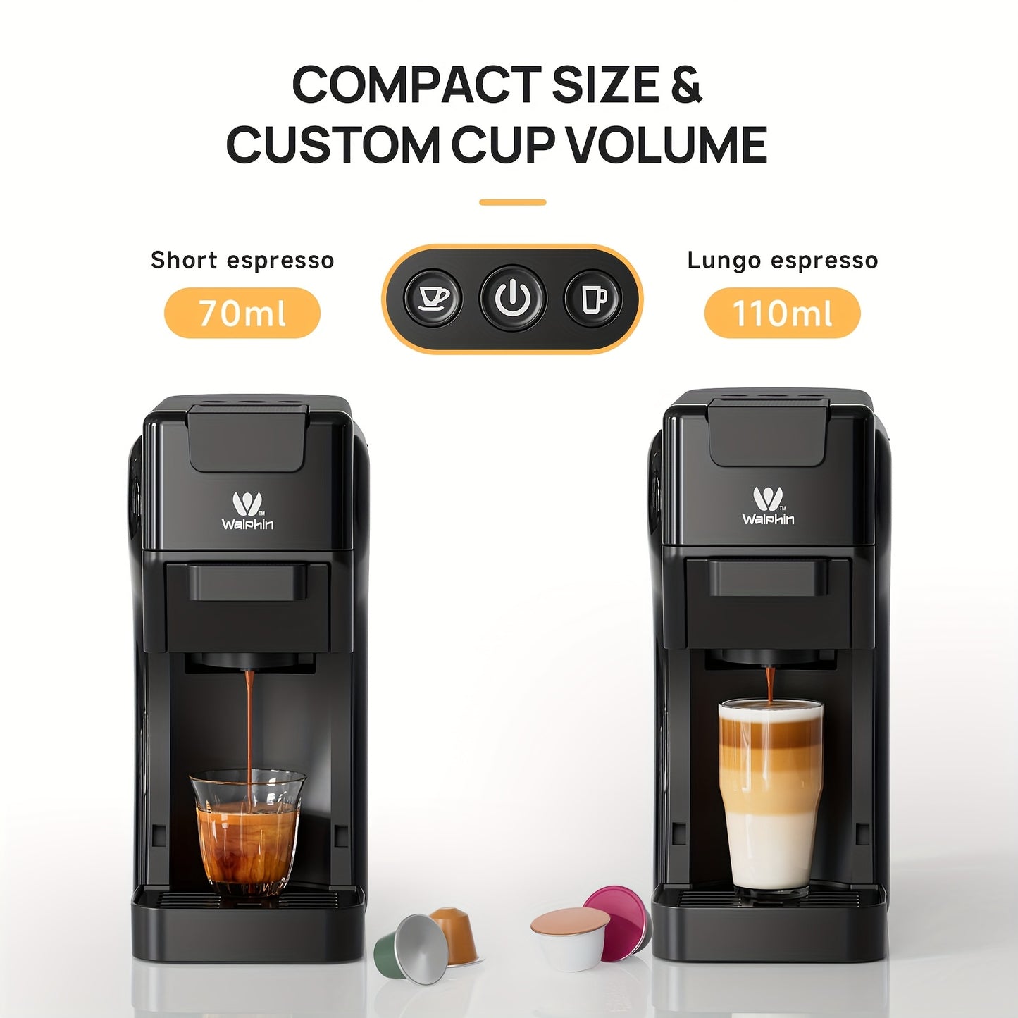 3-in-1 Koffiemachine – Espressozetapparaat – Cappuccinomachine – Latte Macchiato Maker – Capsule Koffiezetter – 19 Bar Drukpomp – Geschikt Voor Dolce Gusto, Nespresso & Gemalen Koffie – Compact Zwart Design