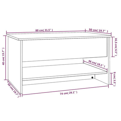 Modern Rectangular Solid Acacia Wood Coffee Table - 80x50x40cm, Smoked Oak Finish, Lightweight & Durable, Easy Assembly, No Power Needed, Perfect for Living Room or Outdoor Spaces, Indoor/Outdoor Use, Coffee Table for Living