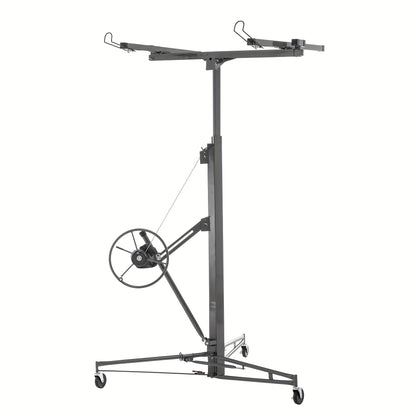 Foldable Heavy-Duty Plasterboard Lift Suitable for Plasterboards - Adjustable Height (180-470cm), Portable 3-Wheel Lift with Parking Brake & 60° Tilt, Metal Frame for Drywall Installation, Ceiling & Wall - Ideal for DIY & Pr