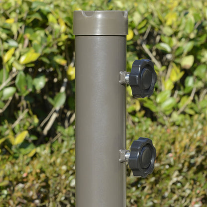 Parasol – Stokparasol – Zweefparasol – Buitenparasol – Terrasparasol – Extra Groot Ø2,67 m – Dubbele Kap & Stalen Frame – Lichtgrijs