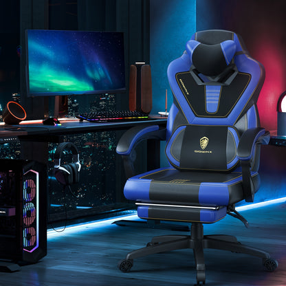 Gamingstoel – Game Stoel – Bureaustoel – Zwarte Gamingstoel – Recliner Stoel – Verstelbare Voetsteun – Tot 181 kg Belastbaar