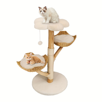 Krabpaal – Kattenkrabpaal – Kattenboom – Krabmeubel – Krabton – 111 cm Hoog – Stevige Basis 60 cm Diameter – Duurzaam Sisal en Hout