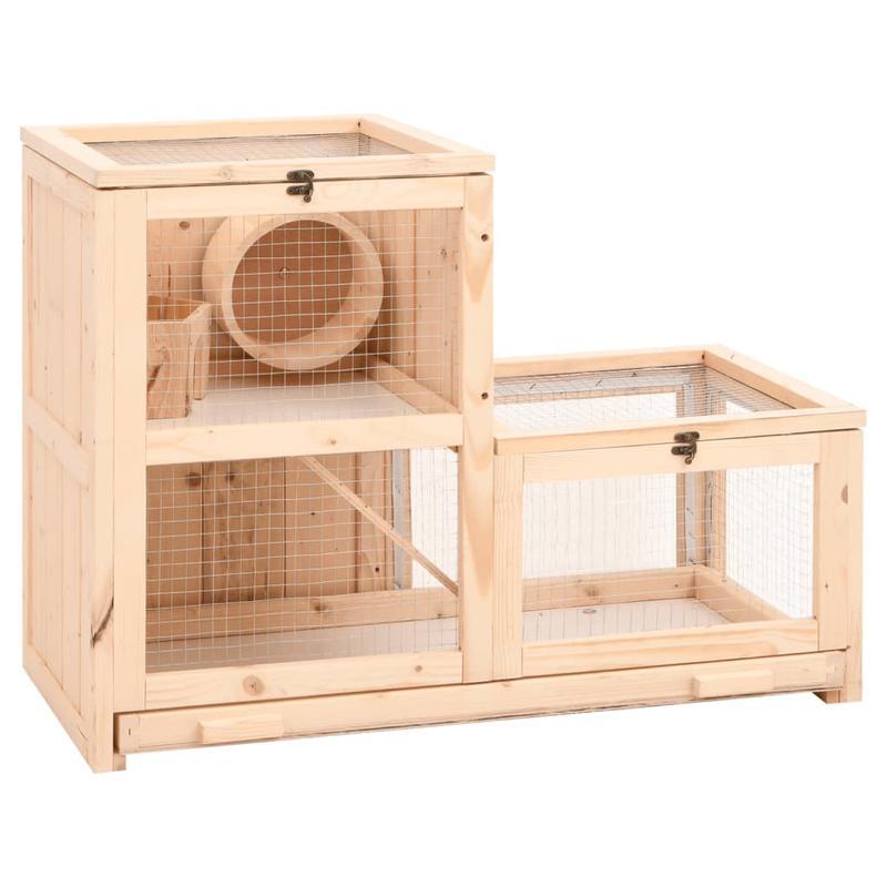 Konijnenkooi – Houten Kooi – Konijnenhok – Binnenkooi – Buitenkooi Marrone – Stevige Houten Constructie – Afneembare Lade 81x40x60 cm