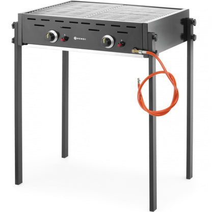 Gas Grill – Barbecue – Buitenkeuken Grill – Gasbarbecue – Grillapparaat – Dubbele Onafhankelijke Branders – RVS Zwarte Enamel Coating