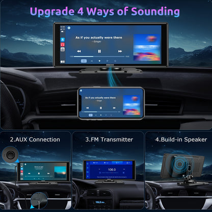 Draadloze Car Player – Auto Multimedia Speler – Android Auto Radio – CarPlay Systeem – 10,26-Inch IPS Touchscreen – Full HD Display – Stemcontrole & Mirror Link