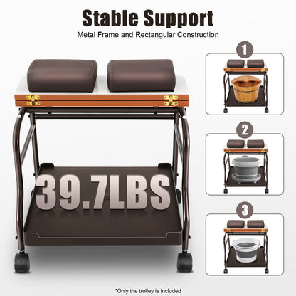 Mobile Foot Care Cart Featuring Swivel Wheels, Capable of Supporting Up to 18.01 KG, Ideal for Hair Salons, Clinics, Or Home Bathrooms.