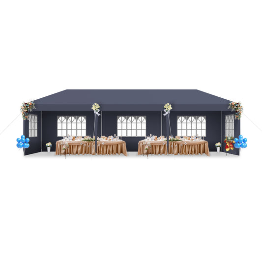 Partytent – Feesttent – Paviljoen – Tent – Overkapping – 3 x 9 Meter Antraciet – 27 m² Beschutte Ruimte – Waterafstotend PE Materiaal