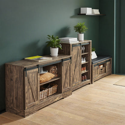 Kast met Schuifdeuren – Opbergkast – Dressoir – Boekenkast – Schoenenkast – Verstelbare Planken – Ruimtebesparend Design – 120x70x40 cm