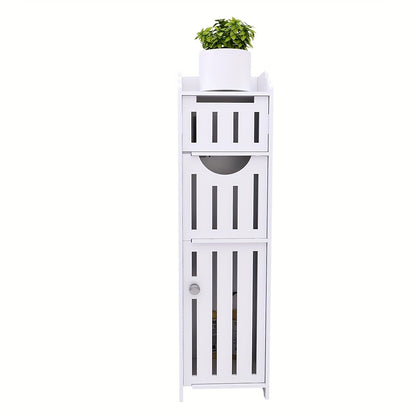 Toiletrolhouder – Toiletpapierkast – WC Rolhouder – WC Papierhouder – Toiletpapierhouder – Ultra Dun PVC Design – Compact 20x18x76 cm