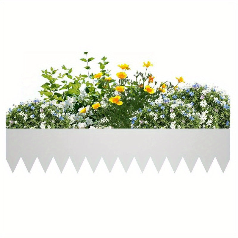 Metalen Tuinboord – Tuinafscheiding – Graskant – Bloemborder Rand – Borderafscheiding – Flexibel – 20 cm Hoog – Verzinkt Metaal – Gezaagde Randen – Set 10 Stuks (20x100 cm)