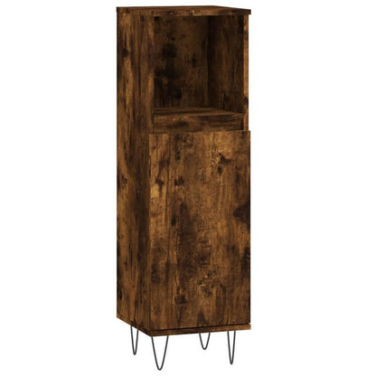 Badkamermeubelset – Badmeubels – Wastafelonderkast – Spiegelkast – Badkamerkasten – 3-delig – Hoogwaardig Smoky Eikenhout